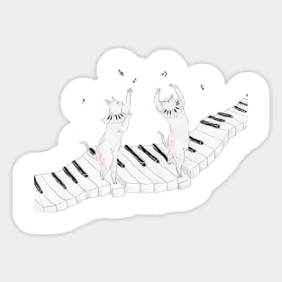 Piano dancing cat Sticker